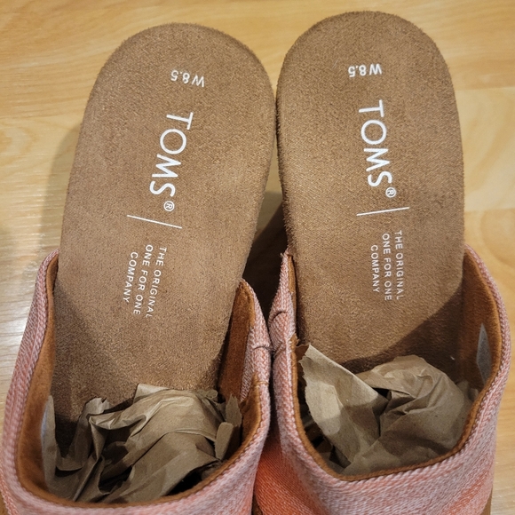 TOMS Monica Cork Wedge Mule Espadrille Sandals Size 8.5 New - Picture 10 of 11
